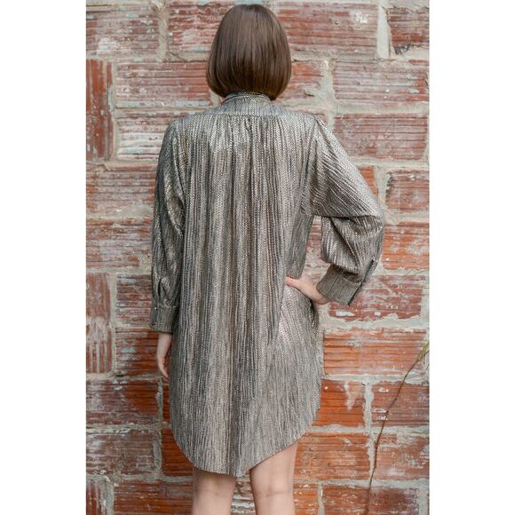 SABINA MUSAYEV AGATHA DRESS - GOLD Long
Sleeve Shift Dress Women’s Size M - Picture 3 of 14